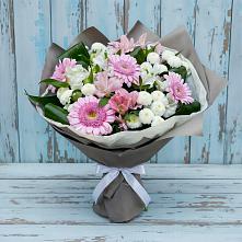 Букет цветов из:  Герберы, Альстромерии и Хризантемы в Челябинске