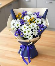 Букет цветов из:  Розы, Ирисы и Хризантемы в Челябинске