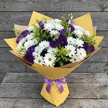 Букет цветов из:  Ирисы, Хризантемы и Ромашки в Челябинске