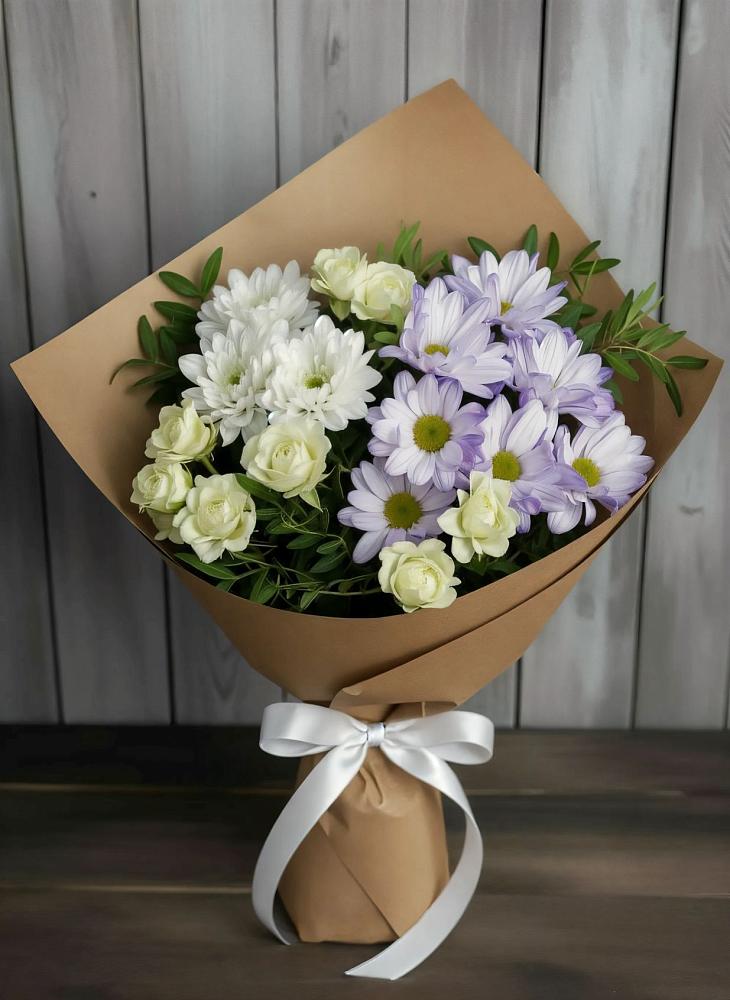 Букет цветов из: Хризантемы и Розы в Челябинске